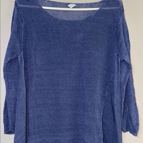 Poetry Blue Crew Neck Sweater with Relaxed Fit - Picture 6 of 14